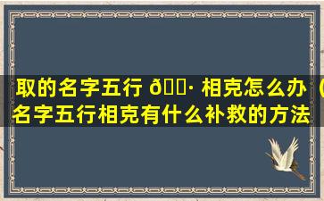 取的名字五行 🌷 相克怎么办（名字五行相克有什么补救的方法 🐒 ）